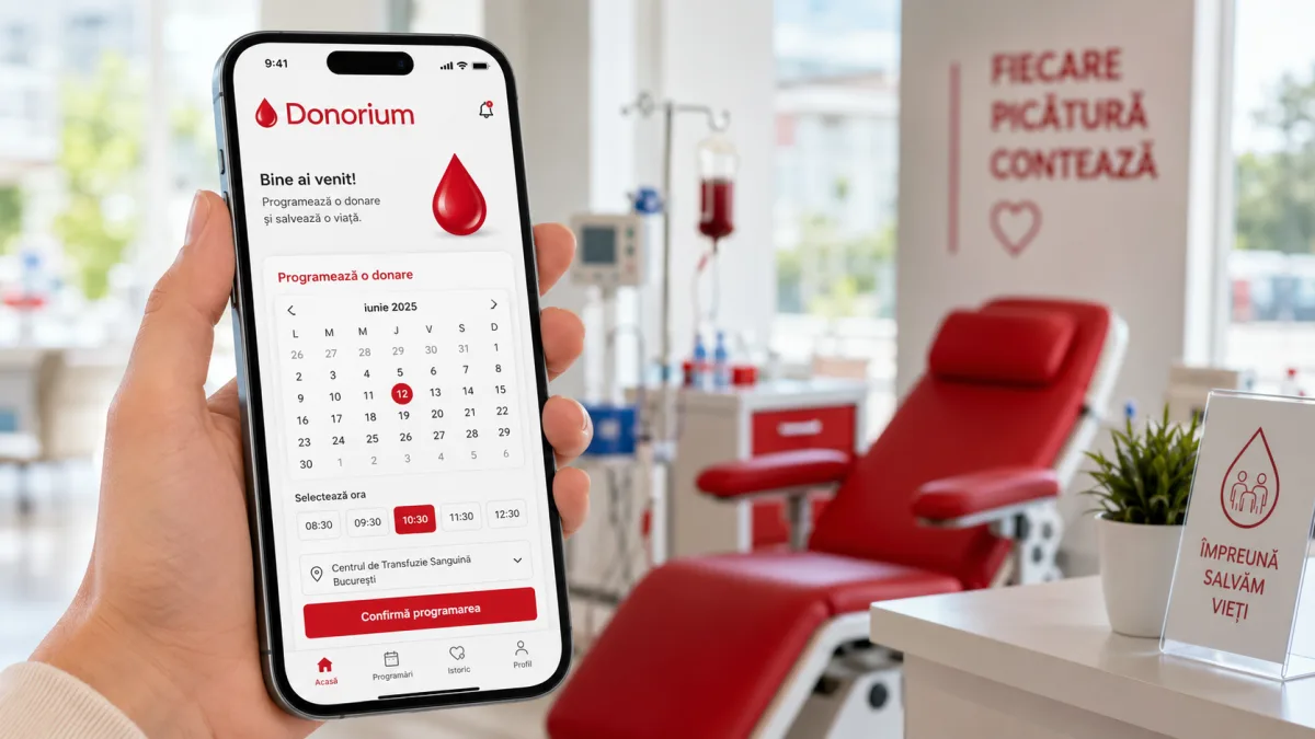 Donorium – aplicația prin care te programezi pentru donarea de sânge în Timișoara