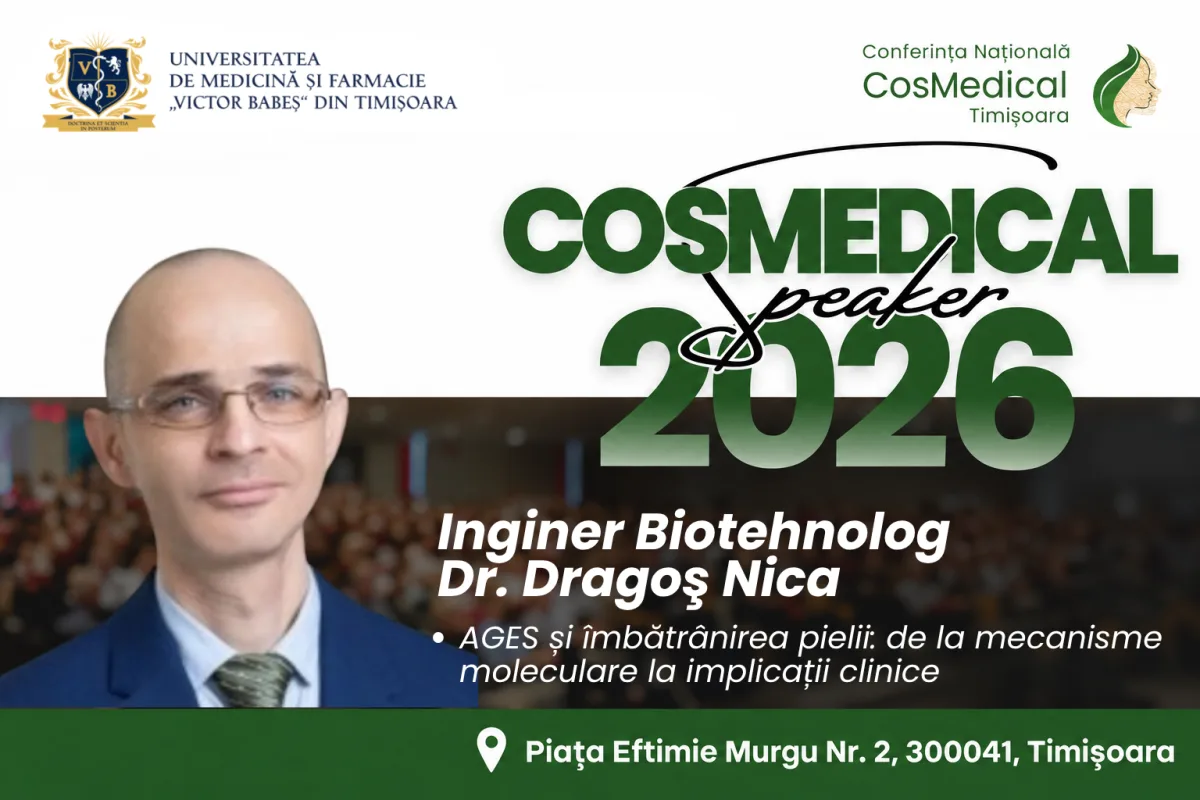 Dr. Dragoș Nica la CosMedical Timișoara 2026: AGEs și Pielea