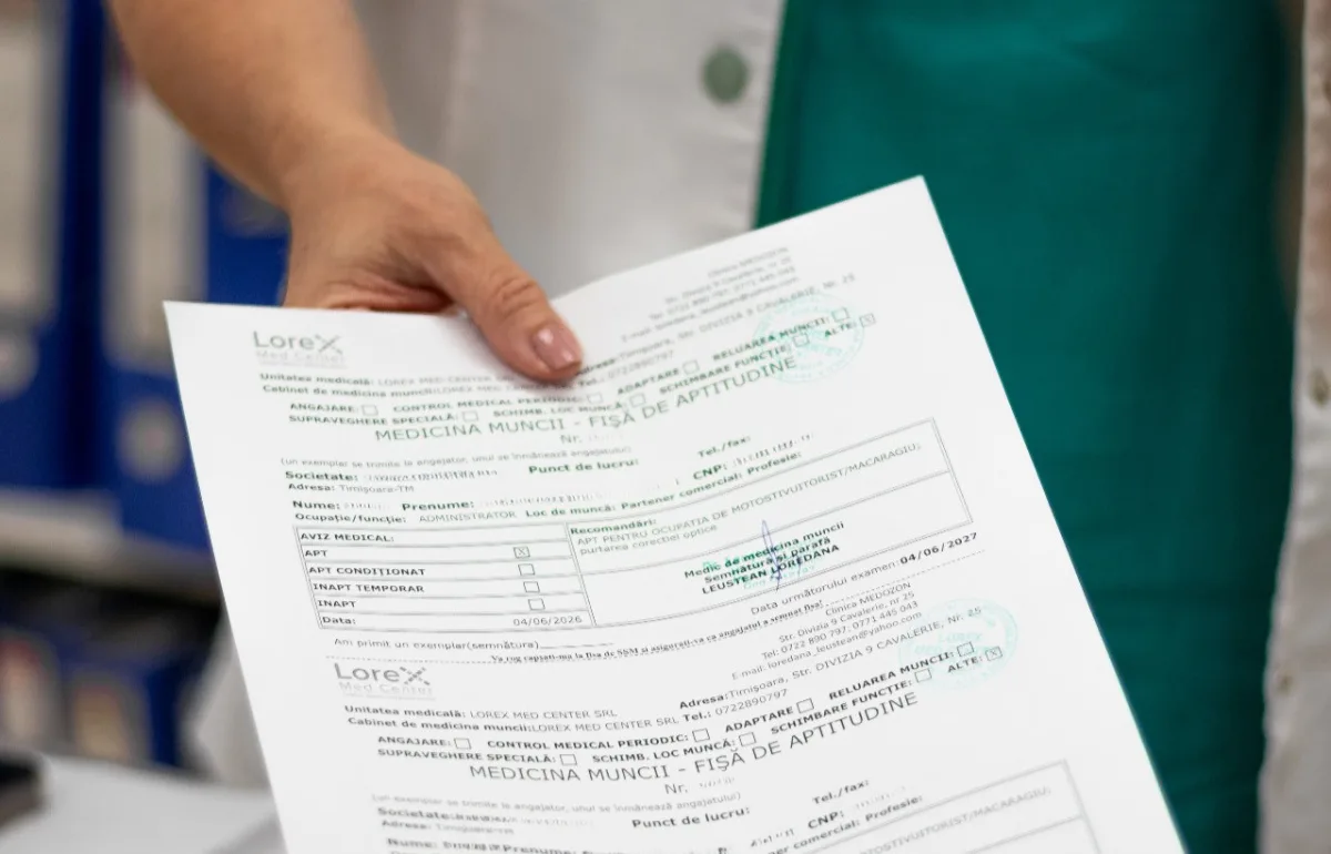 Fișa de aptitudine medicina muncii: ce este și de ce este obligatorie