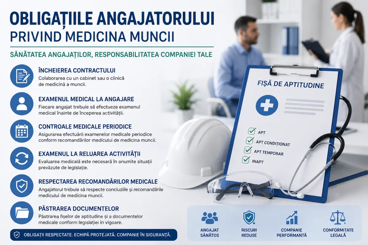 Obligațiile angajatorului privind medicina muncii - Ghid complet pentru firme (2026)
