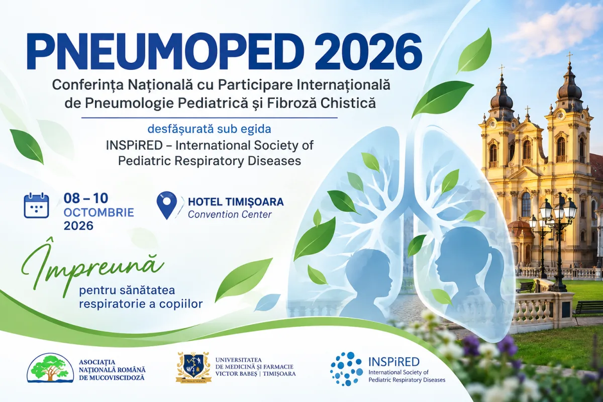 PNEUMOPED 2026 la Timișoara: astăzi este ultima zi pentru înscrierea la taxa redusă